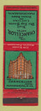 Matchbook Cover - Chancellor Hotel Parkersburg WV