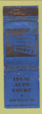 Matchbook Cover - Ideal Auto Court Redwood City CA WORN