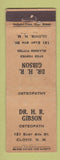 Matchbook Cover - Dr HR Gibson Clovis NM WORN