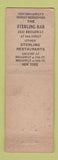 Matchbook Cover - Sterling Self Service Restaurant New York City FEDERAL LONG