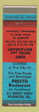 Matchbook Cover - Kent Hotel Restaurant Presto Restaurant Wilmington DE