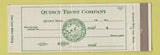 Matchbook Cover - Quincy Trust Company MA Full Length