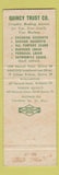 Matchbook Cover - Quincy Trust Company MA Full Length