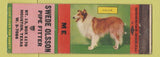 Matchbook Cover - Swede Olson Pipe Fitter Houston TX Collie POOR BACK