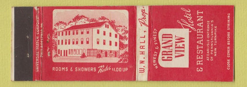 Matchbook Cover - Grand View Hotel Restaurant Carlisle PA