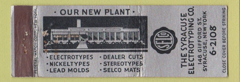 Matchbook Cover - Selco Syracuse Electrotyping NY FEDERAL LONG