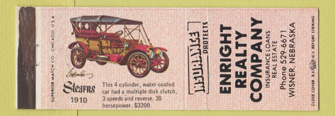 Matchbook Cover - Enright Real Estate Wisner NE