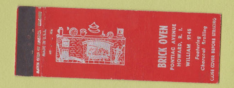 Matchbook Cover - Brick Oven Restaurant Howard RI
