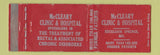 Matchbook Cover - McCleary Clinic and Hospital Excelsior Springs MO WEAR