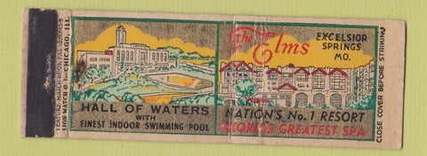 Matchbook Cover - The Elms Excelsior Springs MO feature WEAR Full Length