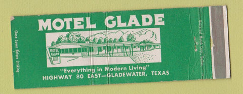 Matchbook Cover - Motel Glade Gladewater TX WEAR Full Length