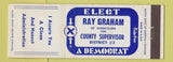 Matchbook Cover - Ray Graham County Supervisor Election Sunnyslope