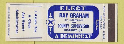 Matchbook Cover - Ray Graham County Supervisor Election Sunnyslope