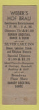 Matchbook Cover - Silver Lake Inn Clementon NJ