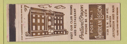 Matchbook Cover - American Legion Portland OR