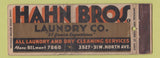 Matchbook Cover - Hahn Bros Laundry WEAR Full Length