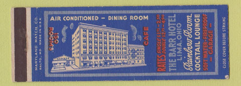 Matchbook Cover - The Barn Hotel Lima OH