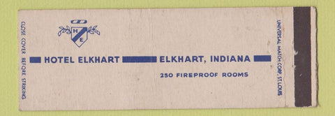 Matchbook Cover - Hotel Elkhart IN  Full Length