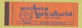 Matchbook Cover - Wisconsin Agriculturist and Farmer Racine WI Full Length