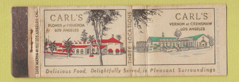 Matchbook Cover - Carl's Restaurant Los Angeles CA WEAR Full Length
