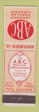 Matchbook Cover - ABC Caterers Restaurant London UK England