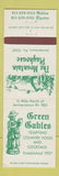 Matchbook Cover - Green Gables Mountain Playhouse Jennerstown PA