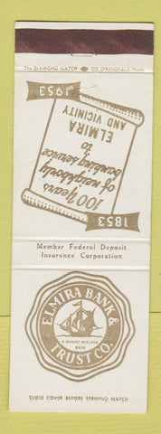 Matchbook Cover - Elmira Bank and Trust NY 1953