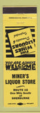 Matchbook Cover - Miner's Liquor Store Sherburne NY