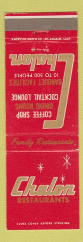 Matchbook Cover - Chalon Restaurants Los Angeles Pasadena CA