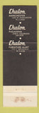 Matchbook Cover - Chalon Restaurants Los Angeles Pasadena CA