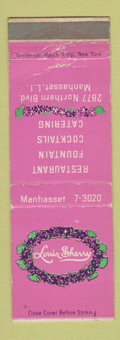 Matchbook Cover - Louis Sherry Restaurant Manhasset LI NY WEAR