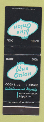 Matchbook Cover - Blue Onion Cocktail Lounge Denver Colorado Colfax