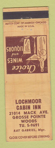 Matchbook Cover - Lochmoor Cabin Inn Grosse Pointe Woods MI