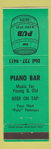 Matchbook Cover - The Pub Piano Bar Duluth MN