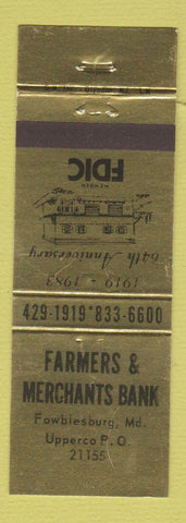 Matchbook Cover - Farmers & Merchants Bank Fowblesburg MD