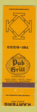 Matchbook Cover - Pub Grill Karters Brookfield WI