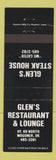 Matchbook Cover - Glen's Steak House Wagoner OK
