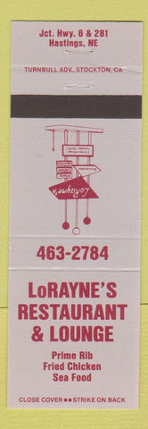 Matchbook Cover - LoRayne's Restaurant Hastings NE