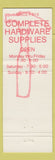 Matchbook Cover - Baker's Hardware Glendale CA