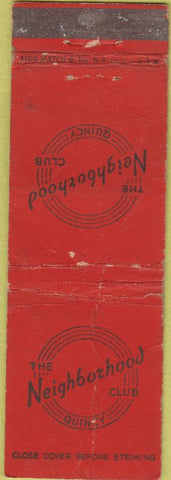 Matchbook Cover - The Neighborhood Club Quincy MA WORN