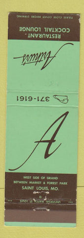 Matchbook Cover - Arthur's Restaurant St Louis MO