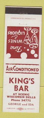 Matchbook Cover - King's Bar Wisconsin Dells WI