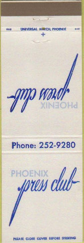 Matchbook Cover - Phoenix Press Club AZ