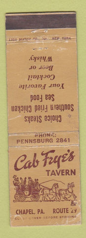 Matchbook Cover - Cab Faye's Tavern Chapel PA WORN