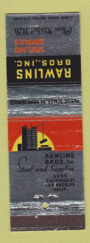 Matchbook Cover - Rawlins Bros Steel and Supply Los Angeles CA