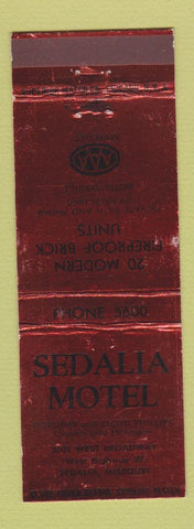 Matchbook Cover - Sedalia Motel Sedalia MO