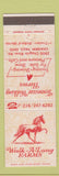 Matchbook Cover - Walk A Long Farms Horses Chagrin Falls OH