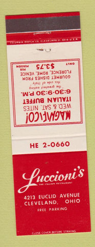 Matchbook Cover - Luccioni's Restaurant Italian Cleveland OH