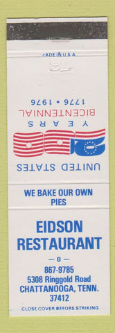 Matchbook Cover - Eidson Restaurant Chattanooga TN 1976