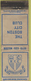 Matchbook Cover - The Boston City Club MA WEAR